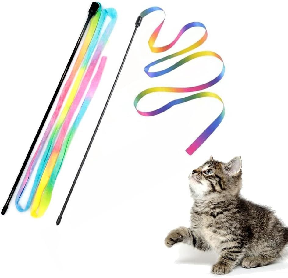 Rainbow Wand Teaser – Colorful Fun for Your Cat