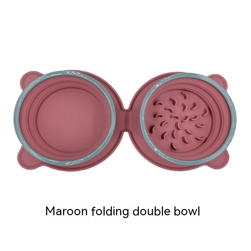 Foldable Double Silicone Pet Bowl – Travel & Feed Easily
