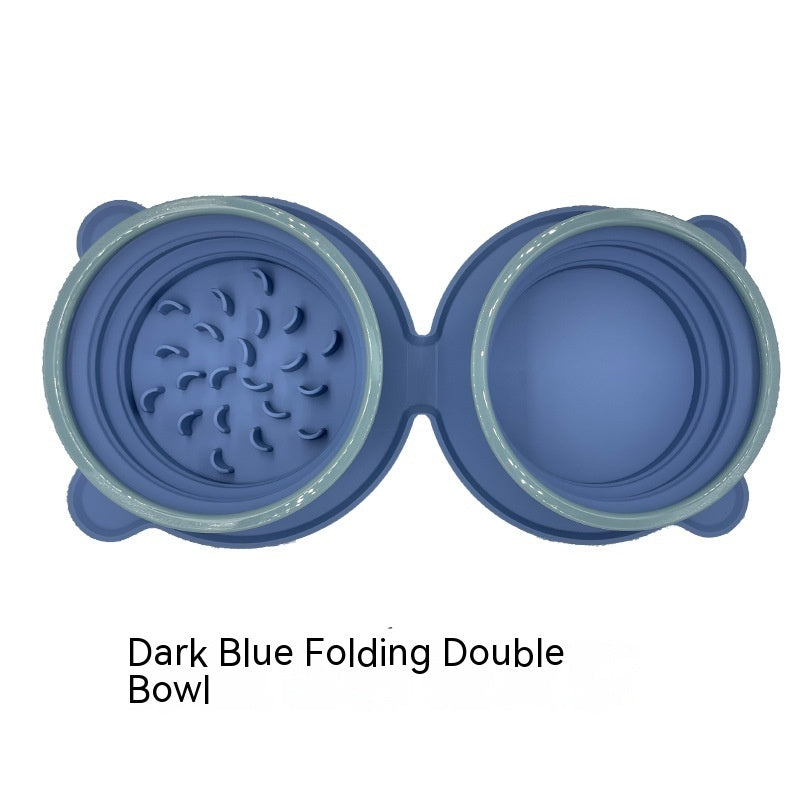 Foldable Double Silicone Pet Bowl – Travel & Feed Easily