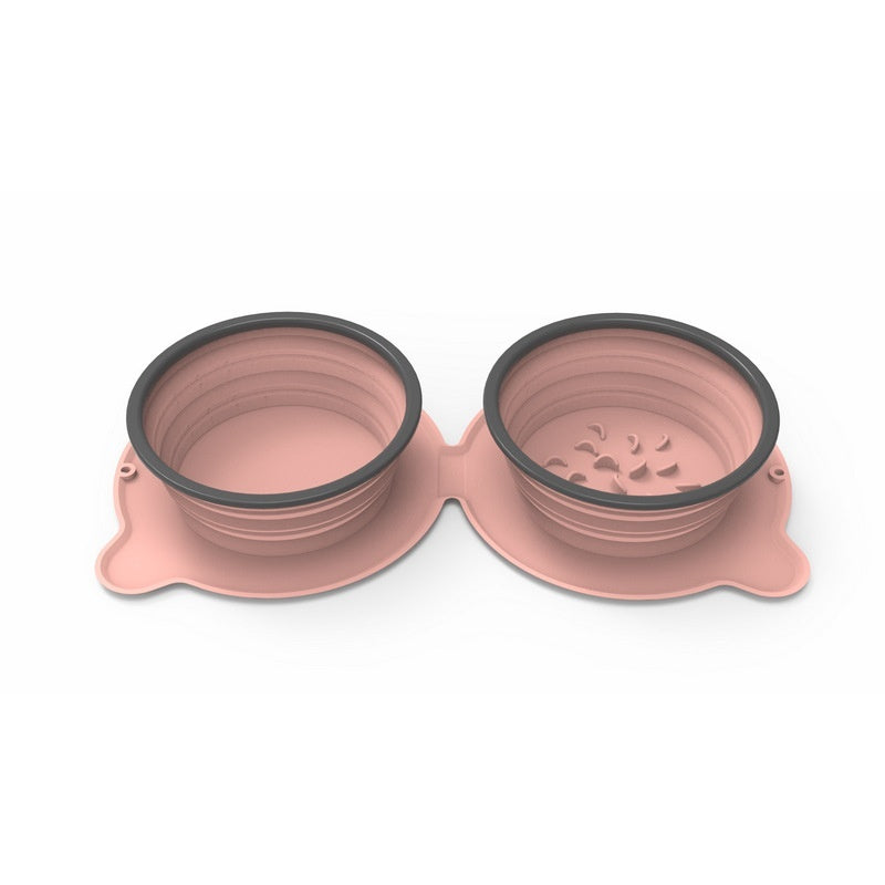 Foldable Double Silicone Pet Bowl – Travel & Feed Easily