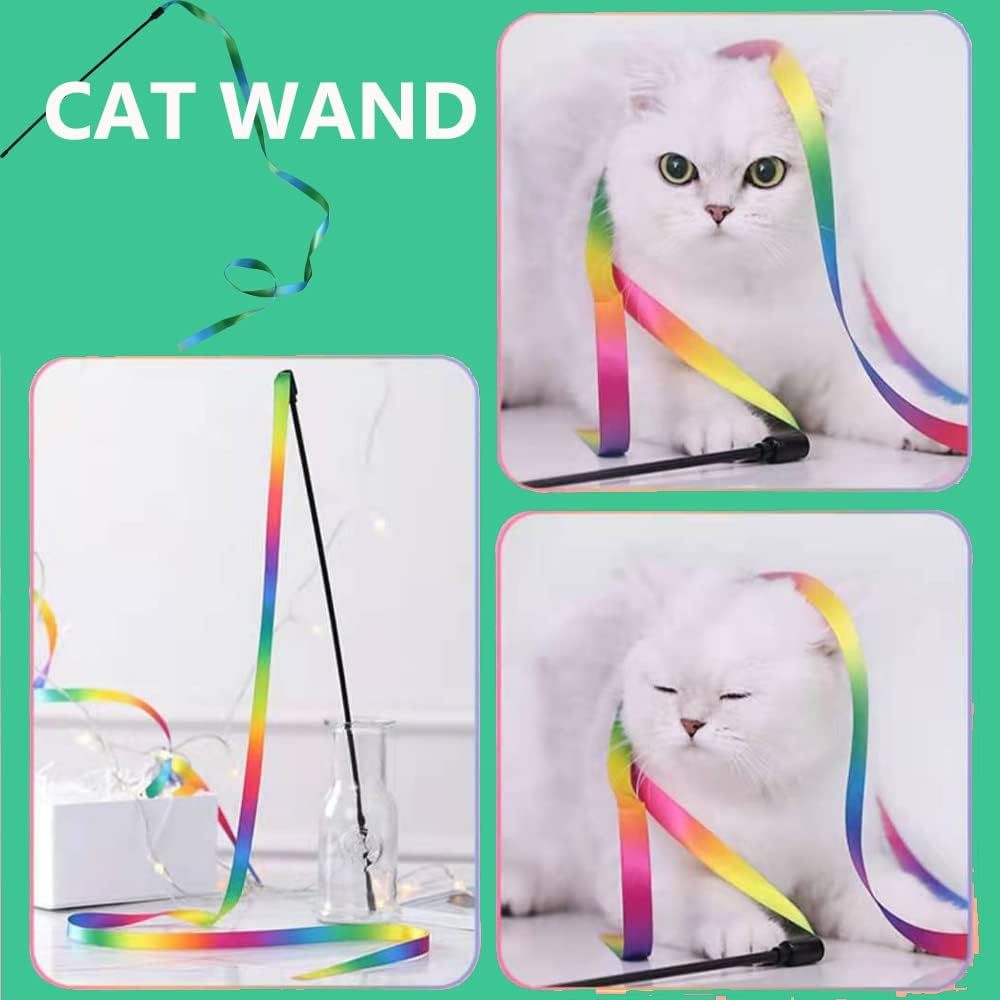 Rainbow Wand Teaser – Colorful Fun for Your Cat