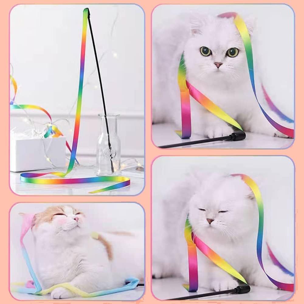Rainbow Wand Teaser – Colorful Fun for Your Cat