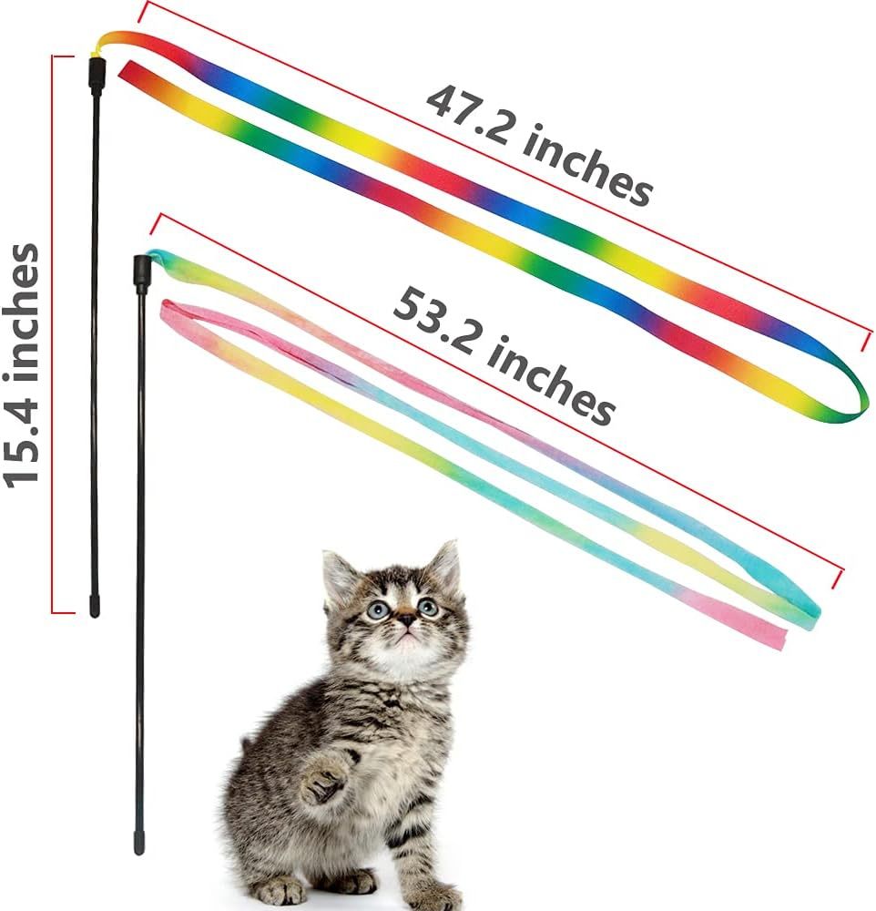 Rainbow Wand Teaser – Colorful Fun for Your Cat